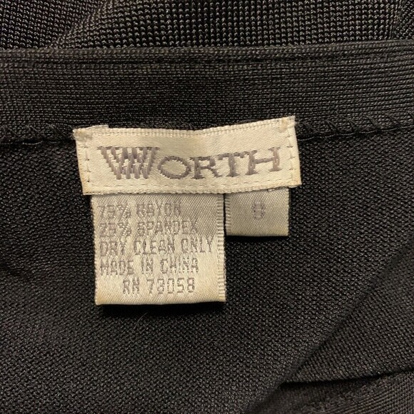 WORTH Womens Size Small Black Rayon Slinky Stretch Crop Button Cardigan Sweater - Picture 4 of 4